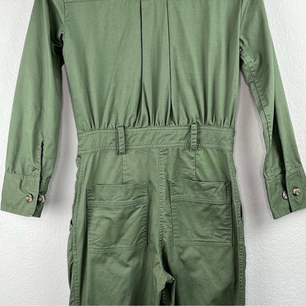 Tularosa Green Long Sleeve Zip Front Collared Utilitarian Jumpsuit XS/Small - Picture 10 of 12